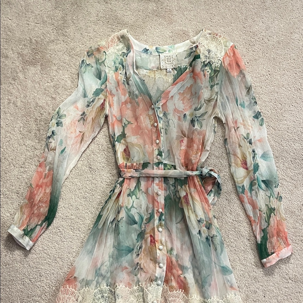 Johnny Was Multicolor Floral Long Sleeve Dress. This is just the shear shell - Picture 3 of 8
